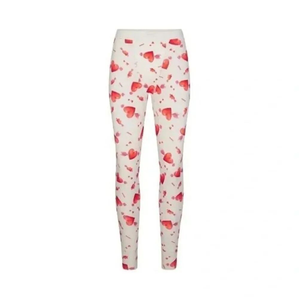New Skims Cotton Rib Legging Marble Heart And Arrow Valentines Day Size Medium